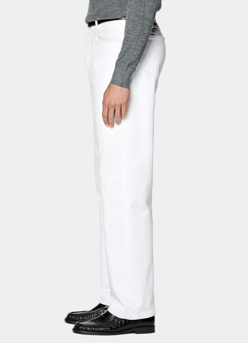 SUITSUPPLY All season Reine Baumwolle von Candiani, Italien Jeans wei&szlig; Straight Leg