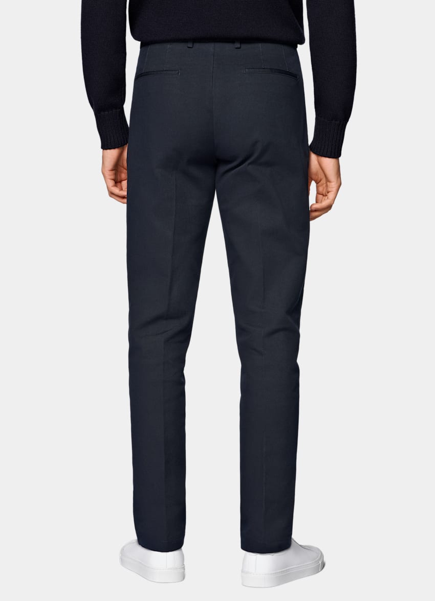 Navy Slim Leg Straight Chinos