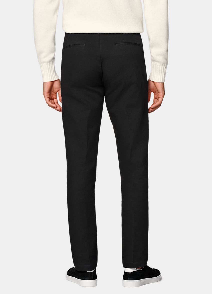 Black Slim Leg Straight Chinos