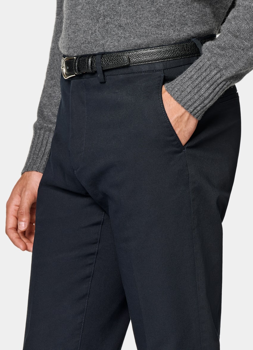 SUITSUPPLY All season Cotone stretch - Cervotessile, Italia Pantaloni chino navy slim leg straight