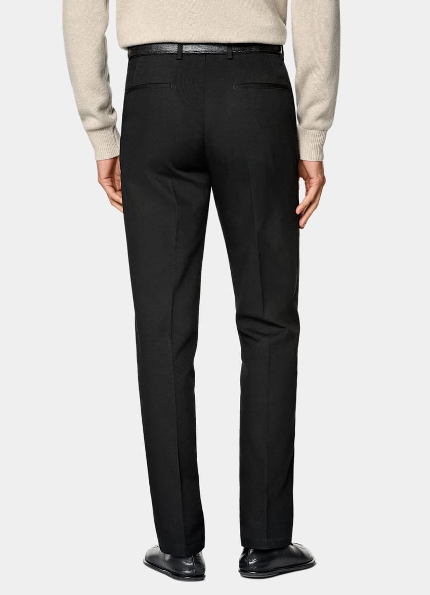 Black Slim Leg Straight Chinos