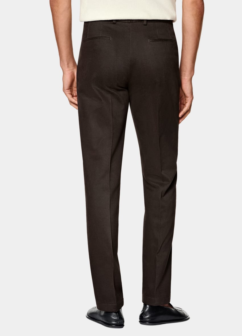 Dark Brown Slim Leg Straight Chinos