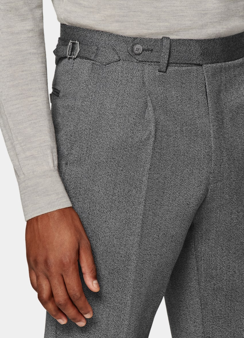 SUITSUPPLY Pure Wool by E.Thomas, Italy Grey Slim Leg Tapered Vigo Trousers