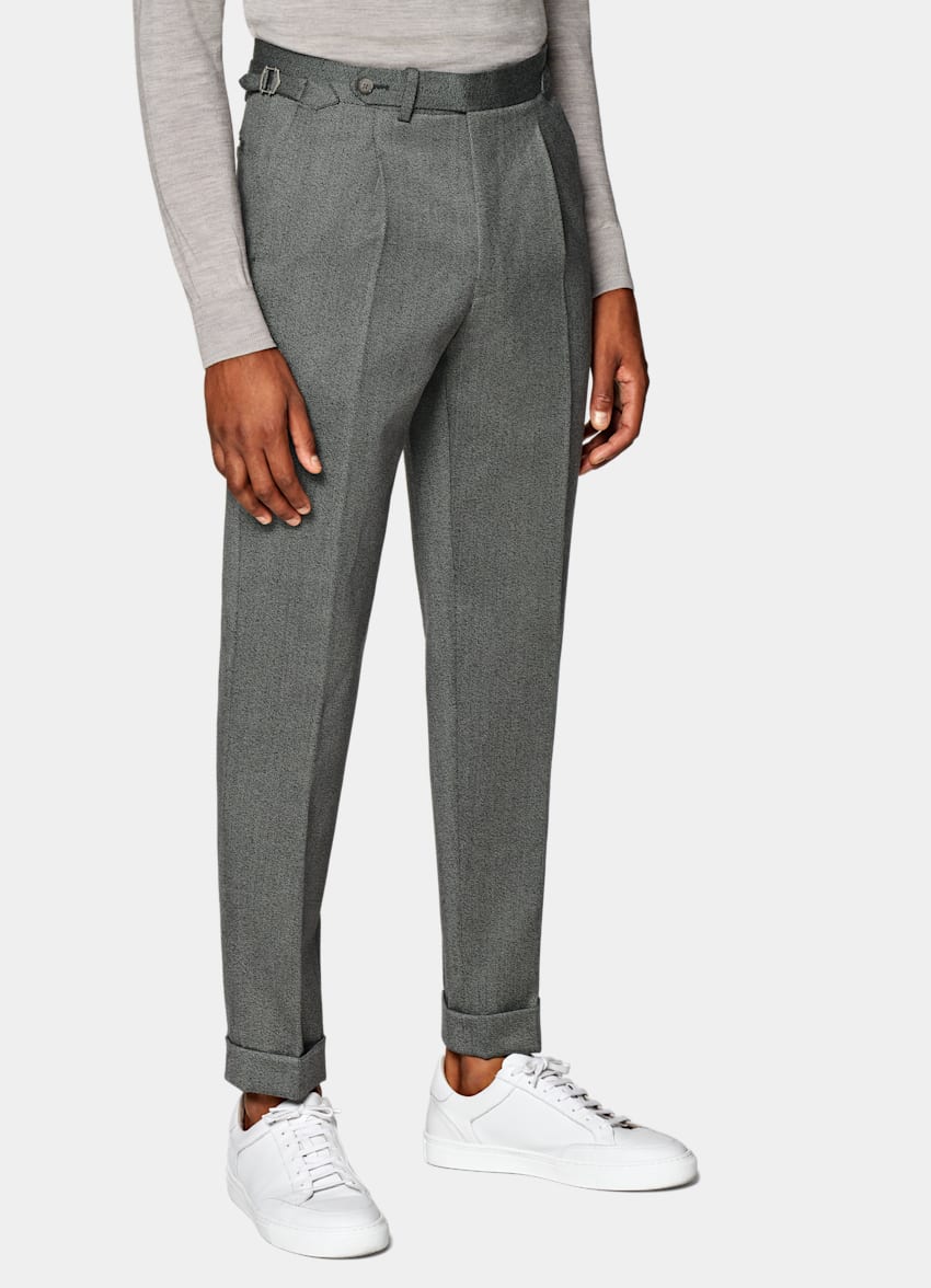 SUITSUPPLY Winter Pure Wool by E.Thomas, Italy Grey Slim Leg Tapered Trousers