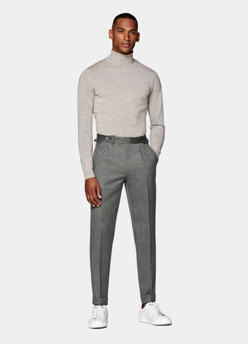 SUITSUPPLY Pure Wool by E.Thomas, Italy Grey Slim Leg Tapered Trousers