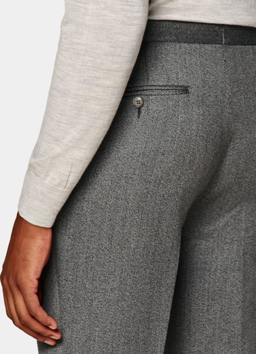 SUITSUPPLY Pure Wool by E.Thomas, Italy  Grey Slim Leg Tapered Vigo Pants
