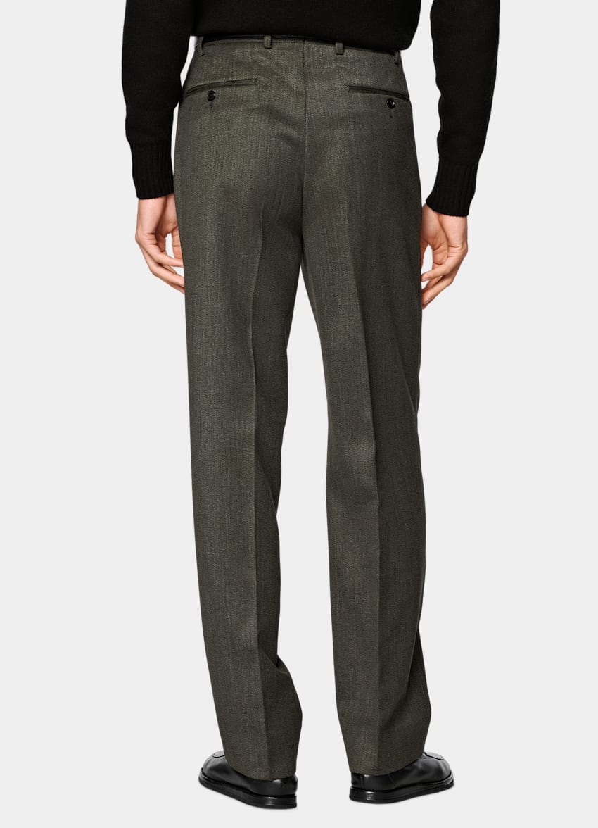 Green Wide Leg Straight Trousers