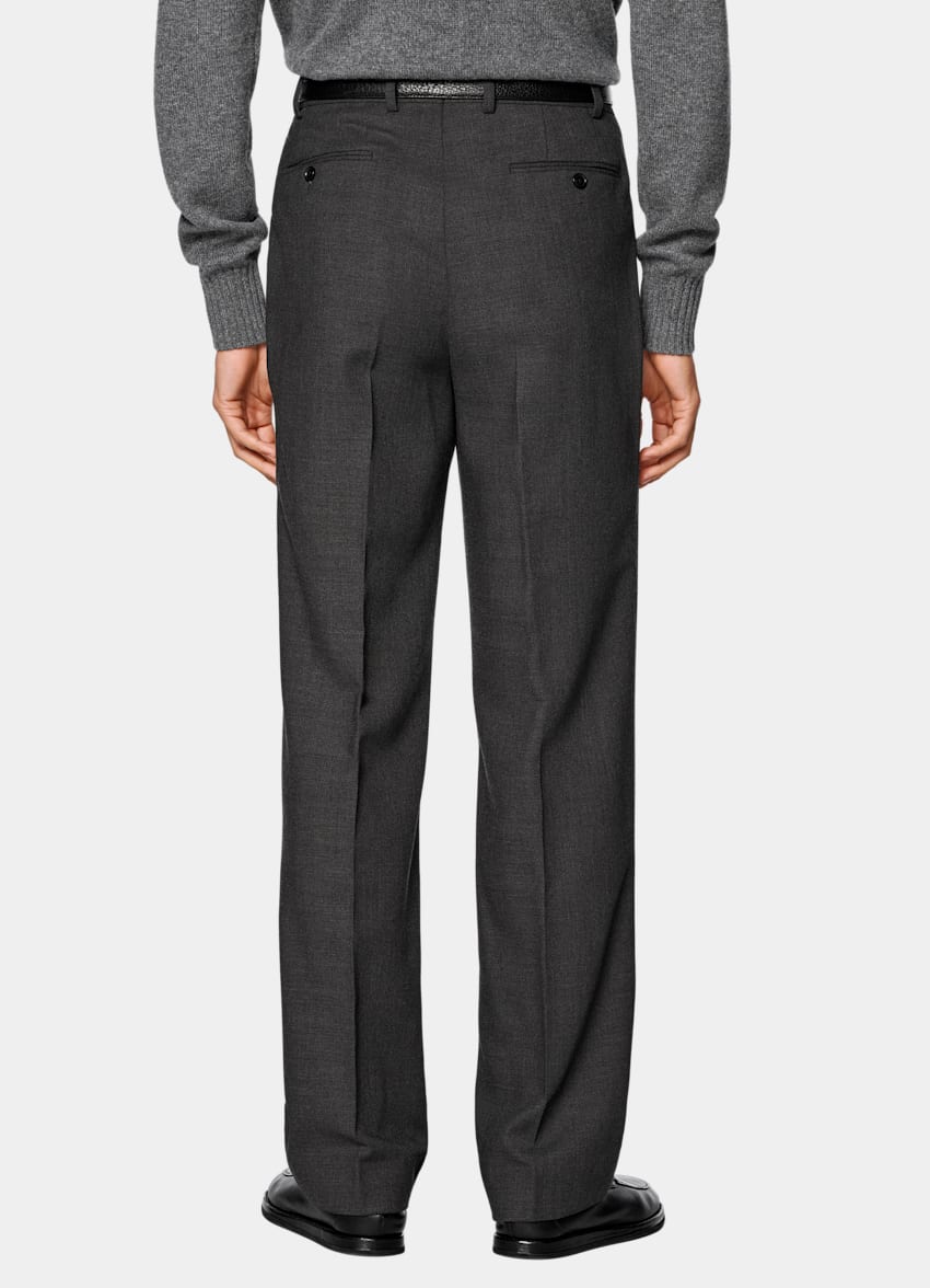 Dark Grey Wide Leg Straight Trousers