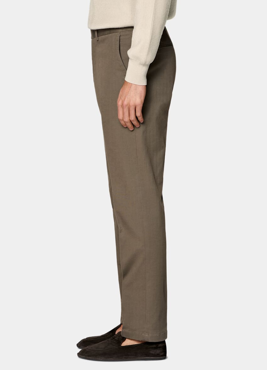 SUITSUPPLY All Season Stretch Cotton by Cervotessile, Italy Mid Green Slim Leg Straight Chinos