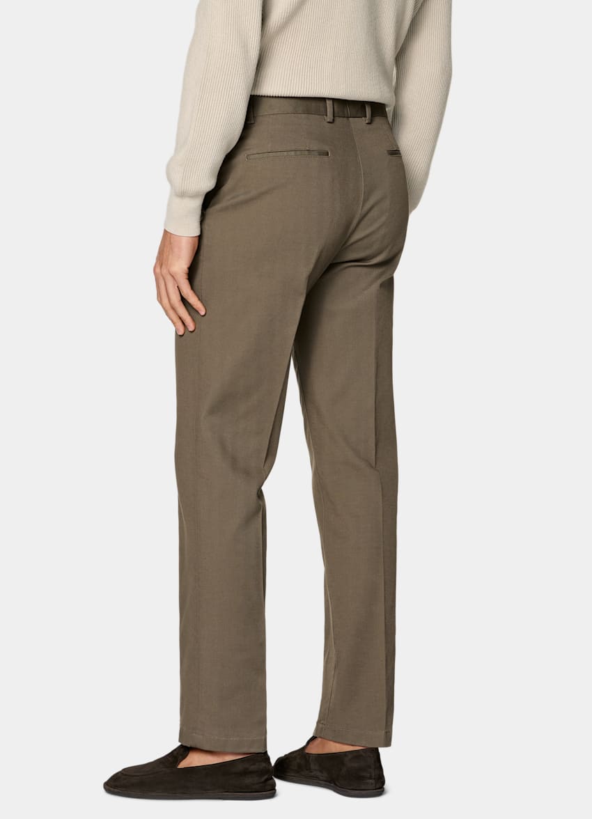 Mid Green Slim Leg Straight Chinos