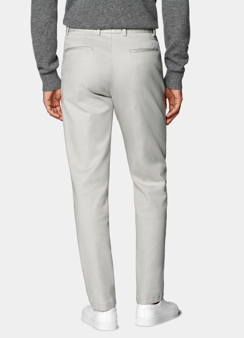 SUITSUPPLY All season Stretch-Baumwolle von Cervotessile, Italien Chino hellgrau Slim Leg