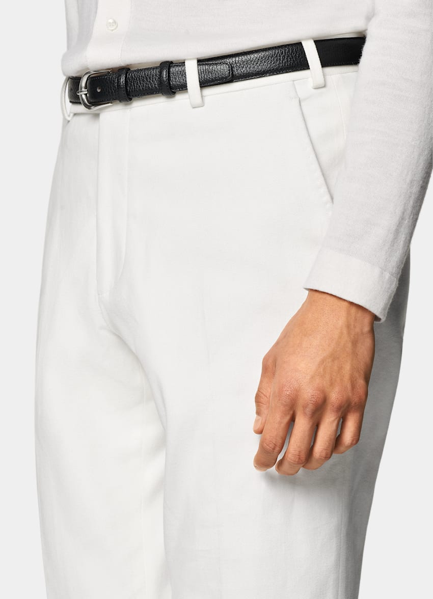 SUITSUPPLY Stretch Cotton by Di Sondrio, Italy  Off-White Milano Pants