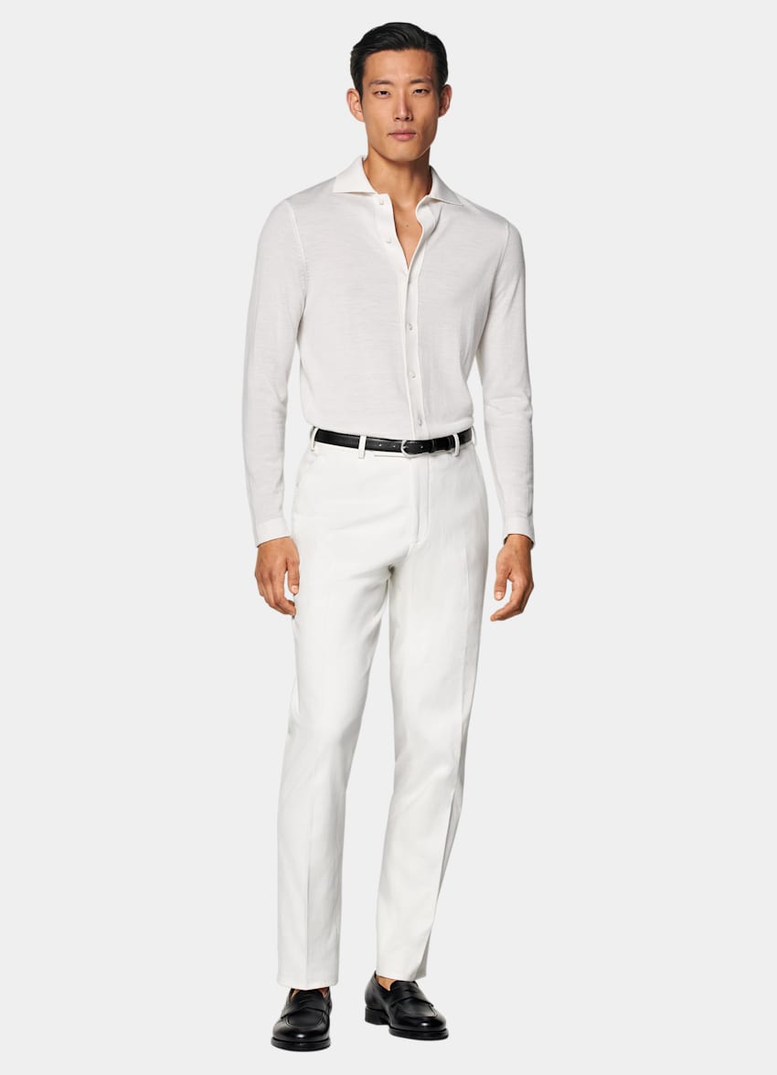 SUITSUPPLY Stretch Cotton by Di Sondrio, Italy  Off-White Milano Pants
