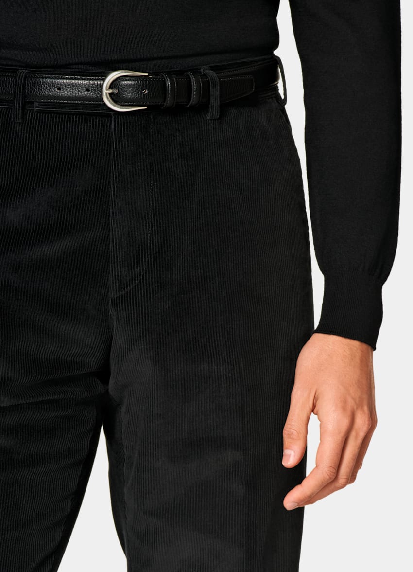SUITSUPPLY Velours pur coton - Pontoglio, Italie Pantalon Milano noir