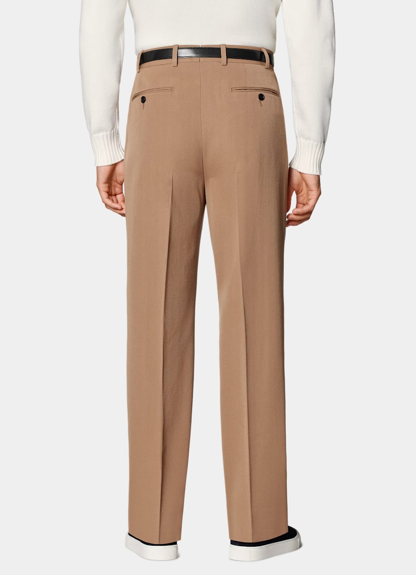 SUITSUPPLY All season Pure laine - Rogna, Italie Pantalon Wide Leg Straight marron moyen