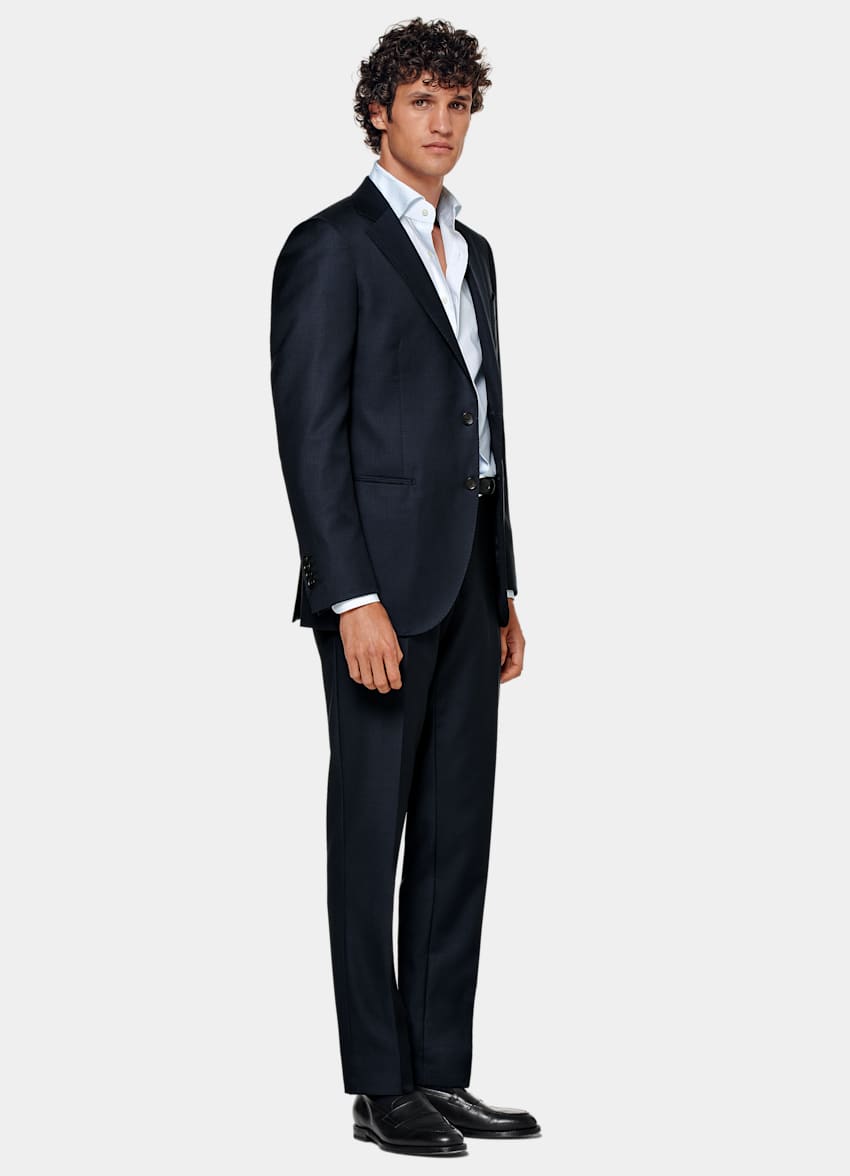 SUITSUPPLY All Season Pure S110's Wool by Vitale Barberis Canonico, Italy Navy Slim Leg Straight Suit Trousers