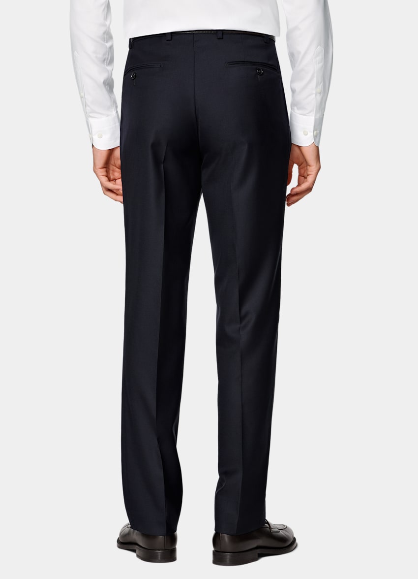 Navy Straight Leg Suit Trousers