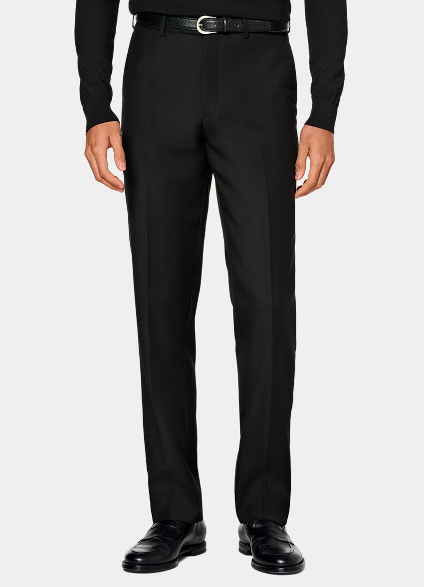 SUITSUPPLY Pure S110's Wool by Vitale Barberis Canonico, Italy Black Brescia Suit Pants