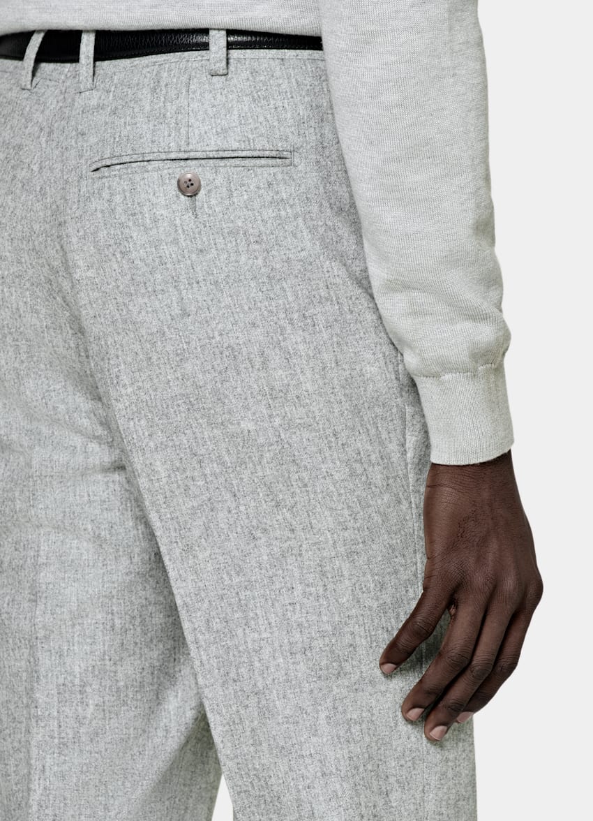 SUITSUPPLY Franela de lana circular de Vitale Barberis Canonico, Italia Pantalones Soho gris claro