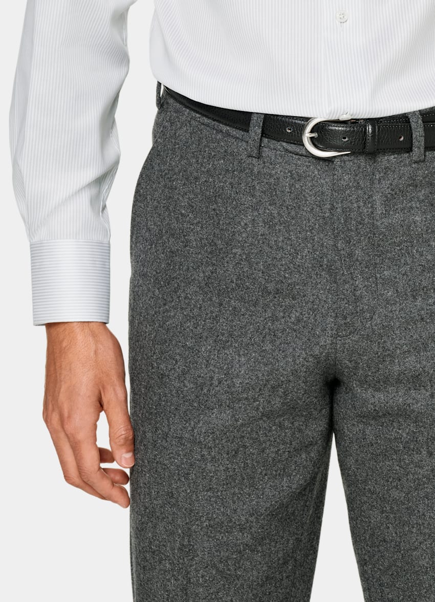 Mid Grey Soho Trousers | Circular Wool Flannel | Suitsupply Online Store