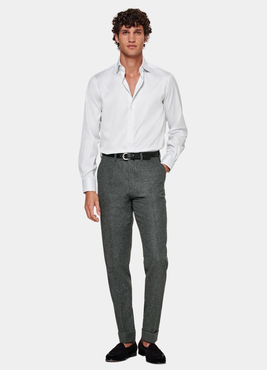 Dressing White Shirt Black Tie Gray Stock Photo 170958053 | Shutterstock