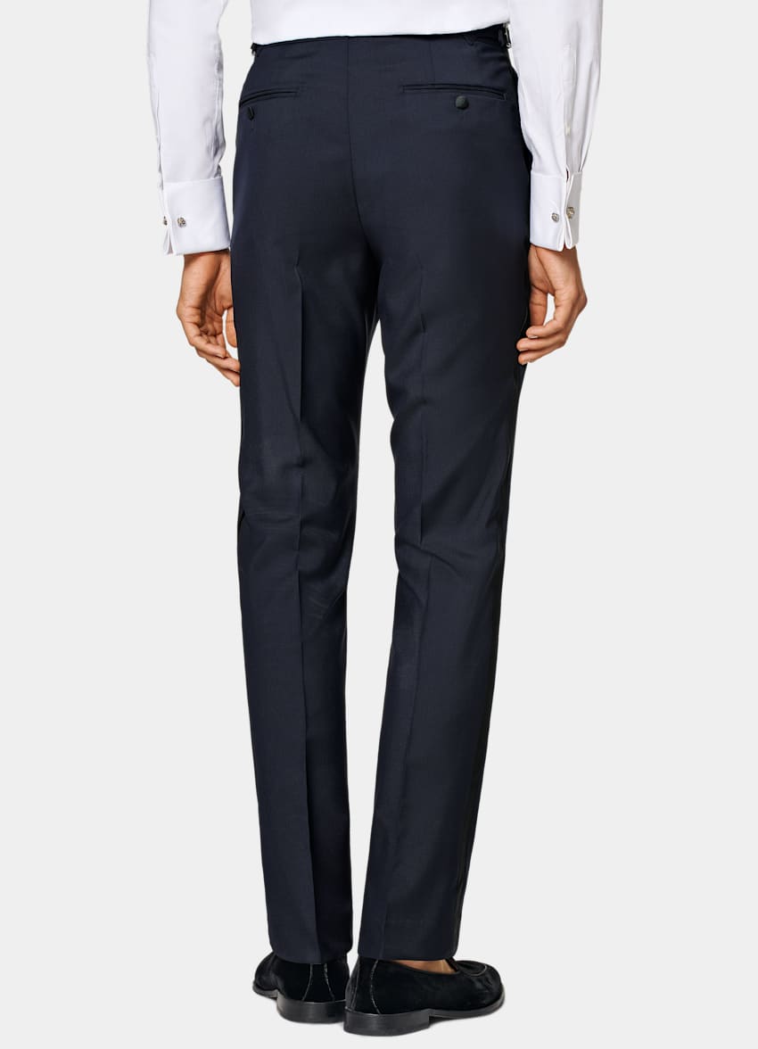 SUITSUPPLY Pure S110's Wool by Vitale Barberis Canonico, Italy Navy Brescia Tuxedo Trousers