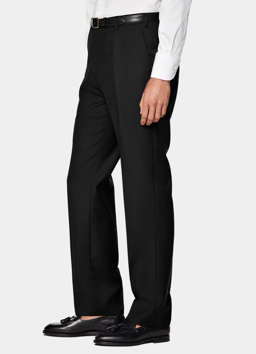 SUITSUPPLY All Season Pure Wool by Reda, Italy Black Perennial Straight Leg Suit Trousers