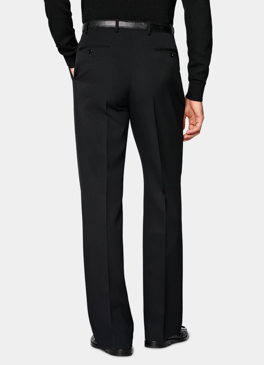 Pantalon de costume noir Wide Leg Flared
