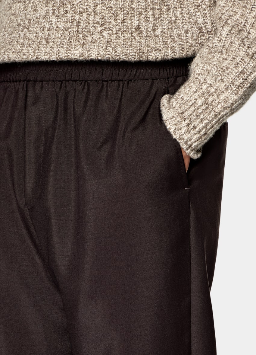 SUITSUPPLY All Season Wool Mohair von Vitale Barberis Canonico, Italien Dark Red Wide Leg Trousers
