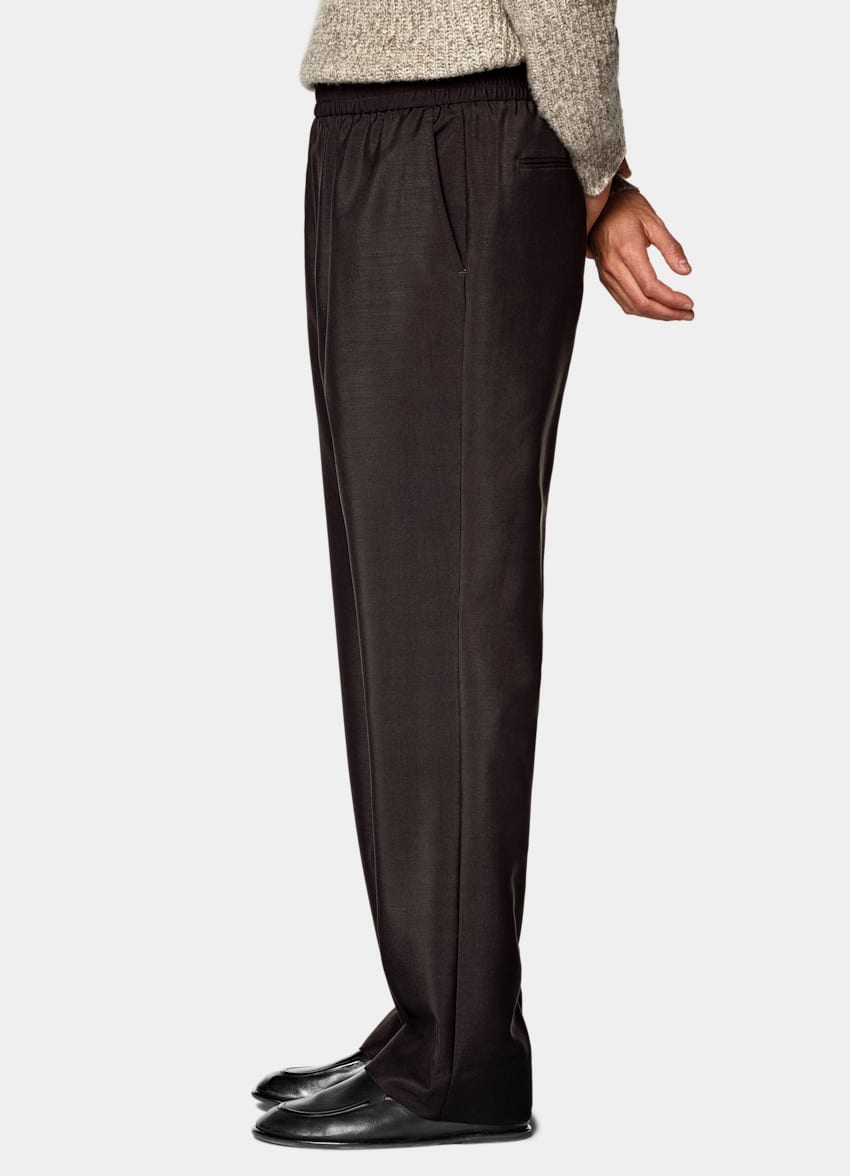 SUITSUPPLY All Season Wool Mohair von Vitale Barberis Canonico, Italien Dark Red Wide Leg Trousers