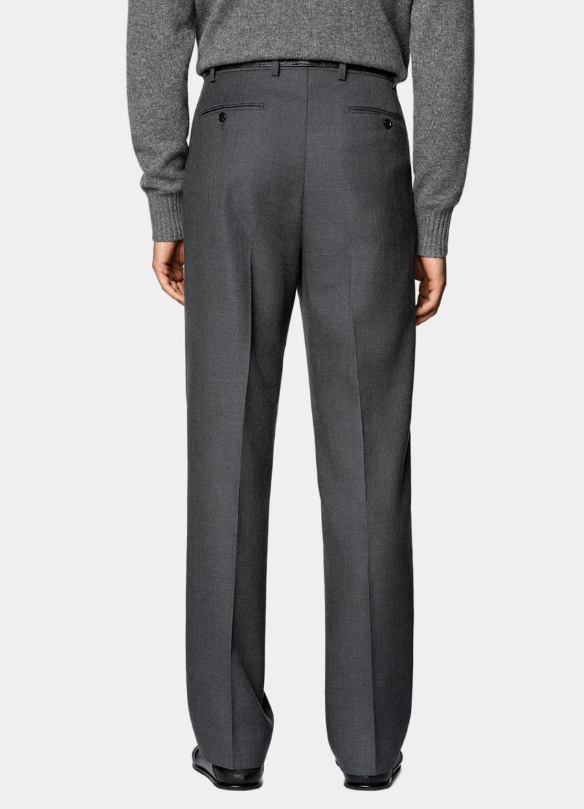 SUITSUPPLY All Season Pure Wool par Di Sondrio, Italie Dark Grey Wide Leg Trousers