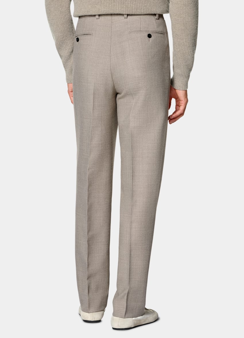 SUITSUPPLY All Season Pure Wool par Di Sondrio, Italie Mid Taupe Wide Leg Trousers