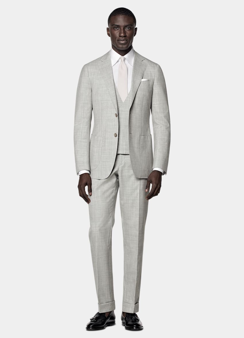 SUITSUPPLY Pure S120's Tropical Wool by Vitale Barberis Canonico, Italy Light Grey Waistcoat