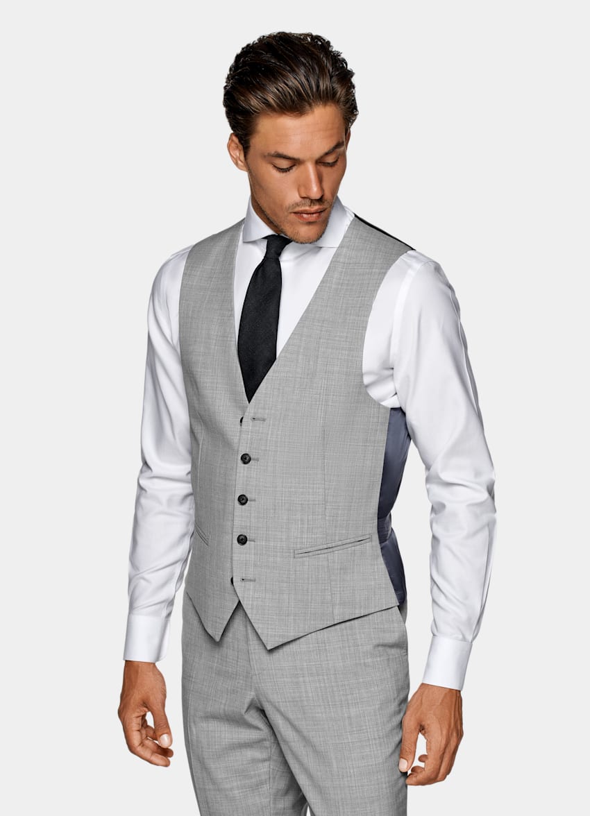 Light Grey Waistcoat in Pure S120's Wool | SUITSUPPLY US