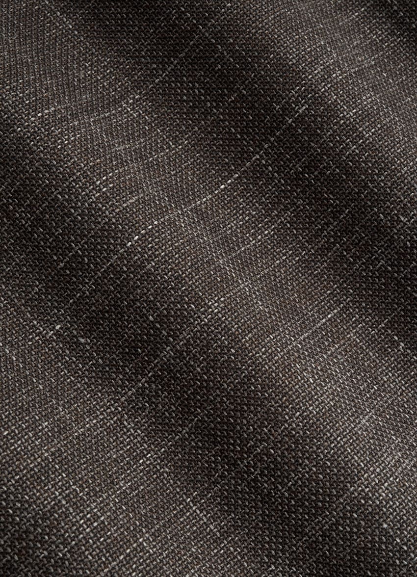 SUITSUPPLY Wool Silk Linen by E.Thomas, Italy Dark Brown Waistcoat