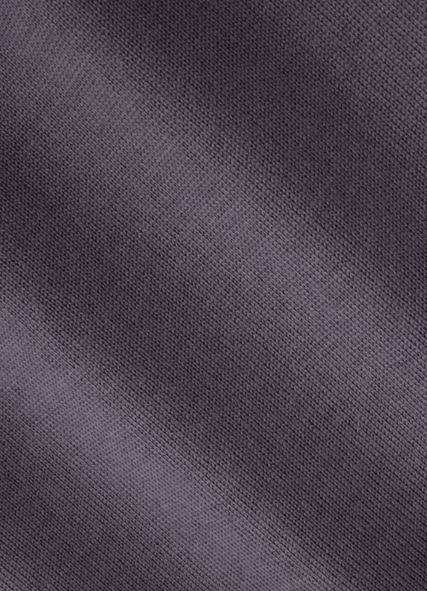 SUITSUPPLY Pure Wool Purple Merino Buttonless Polo