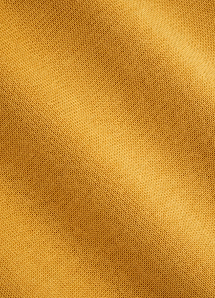 SUITSUPPLY Californian Cotton & Mulberry Silk Yellow Short Sleeve Crewneck