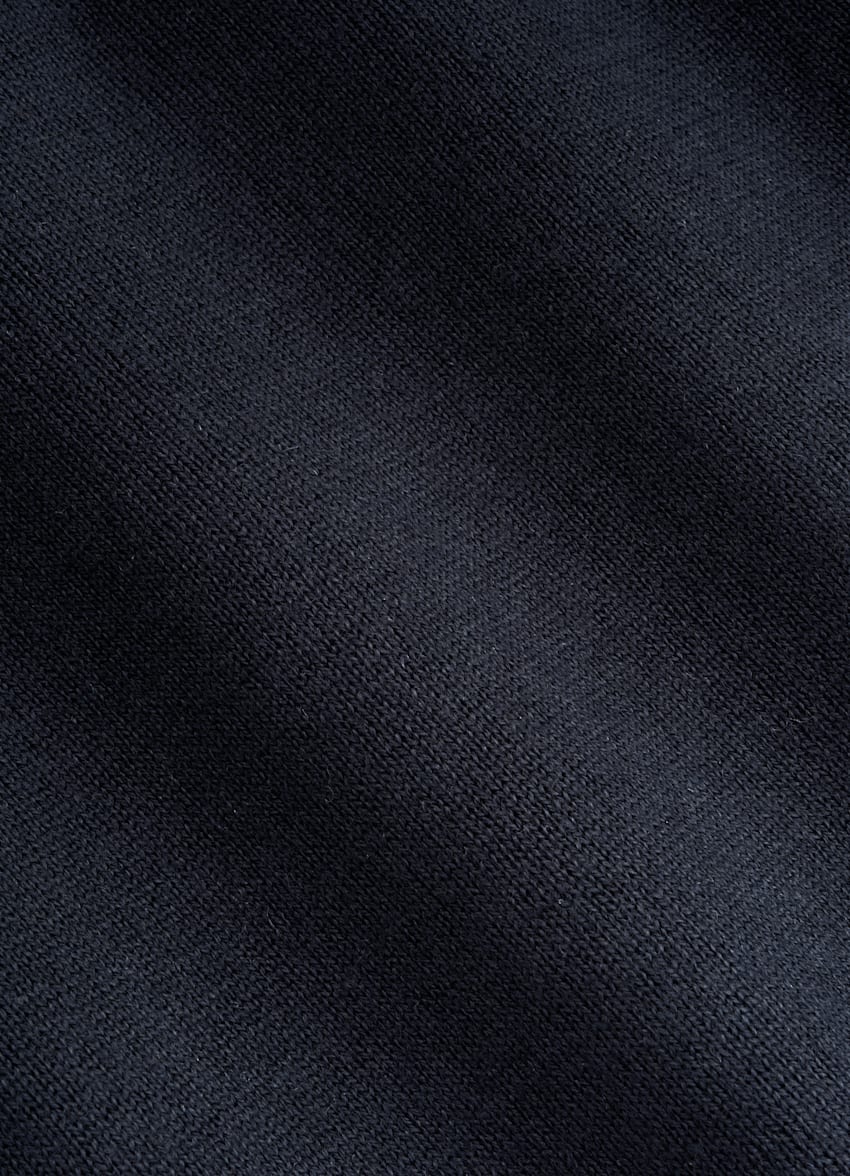 SUITSUPPLY Pura lana Polo de manga larga azul marino merino