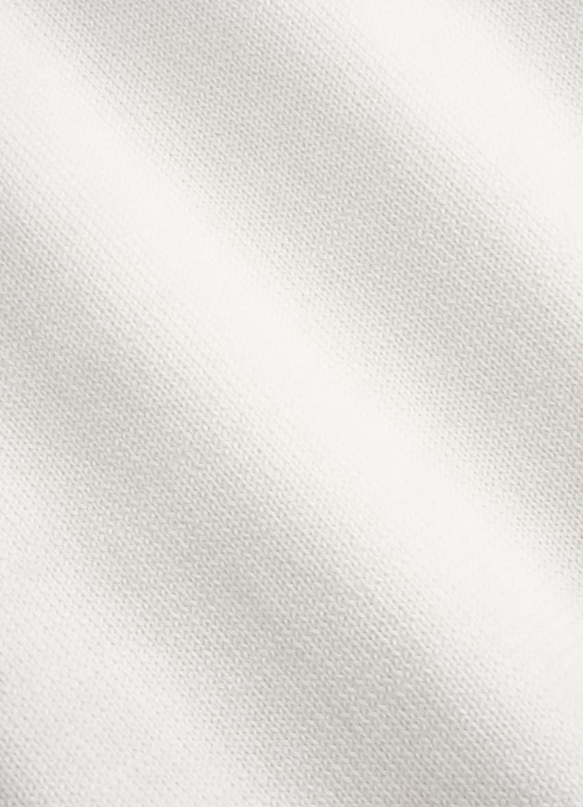 SUITSUPPLY Czysta australijska wełna merino Bluza z suwakiem w odcieniu bieli