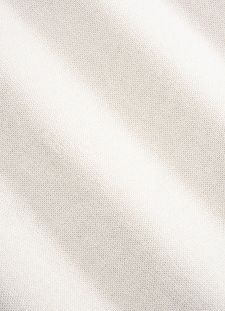 SUITSUPPLY Mulberry Silk, Australian Wool, Mongolian Cashmere Off-White Half Zip