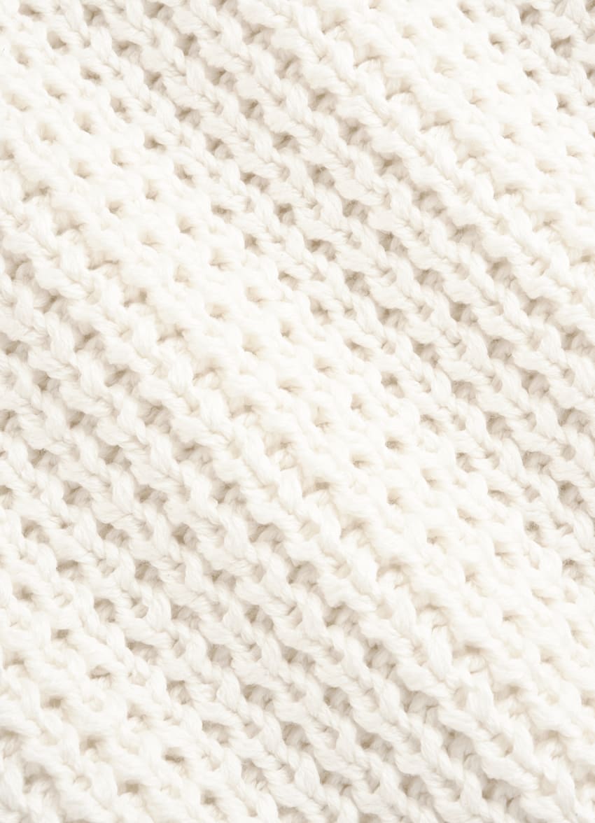 SUITSUPPLY Coton californien et soie de mûrier Cardigan oversize en crochet blanc cassé
