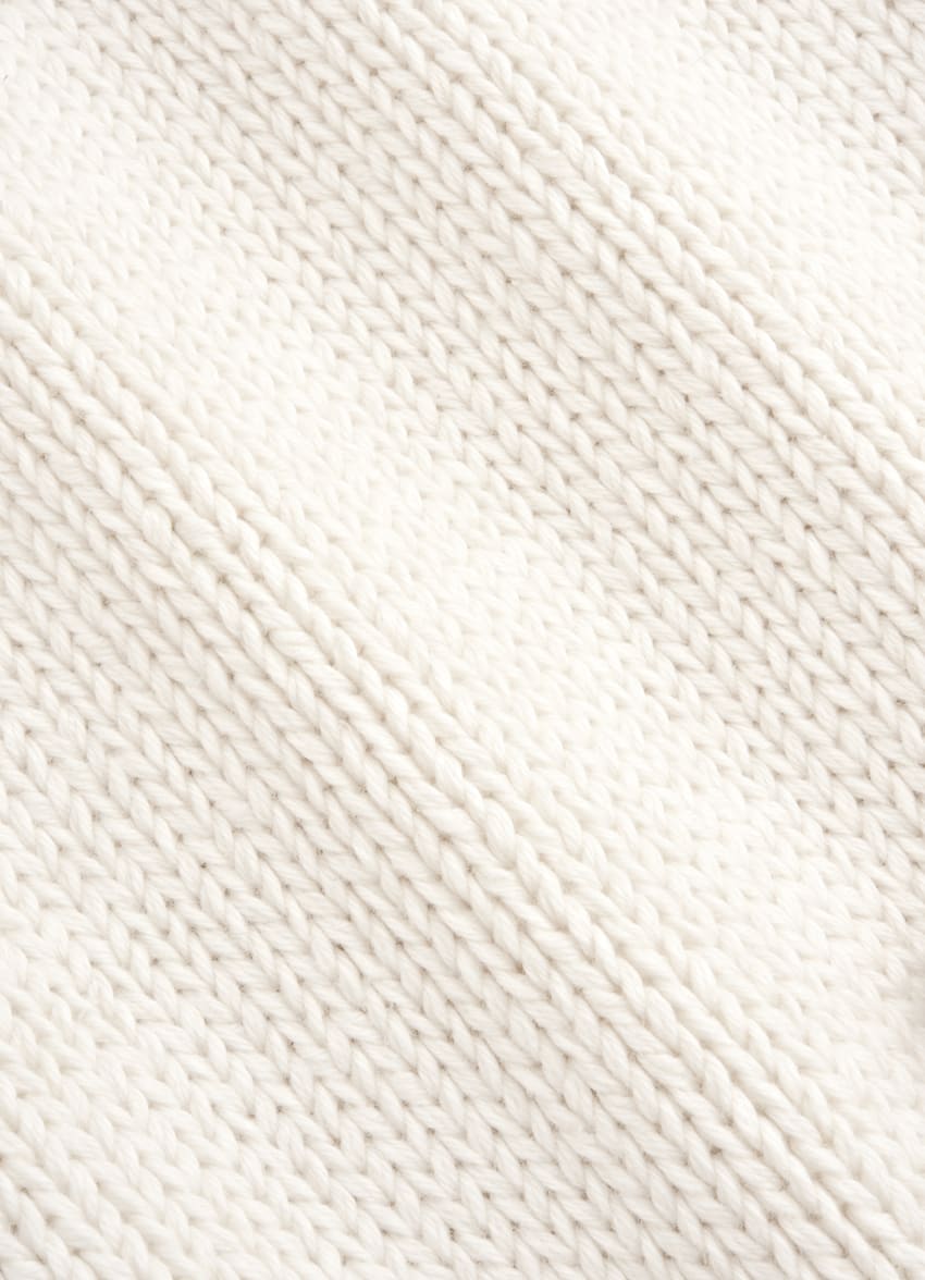 SUITSUPPLY Cotton, European Linen, Mulberry Silk Off-White Sleeveless Cardigan