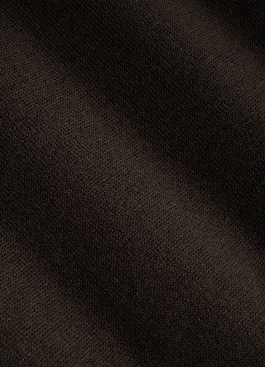 SUITSUPPLY Pure Wool Dark Brown Merino Crewneck