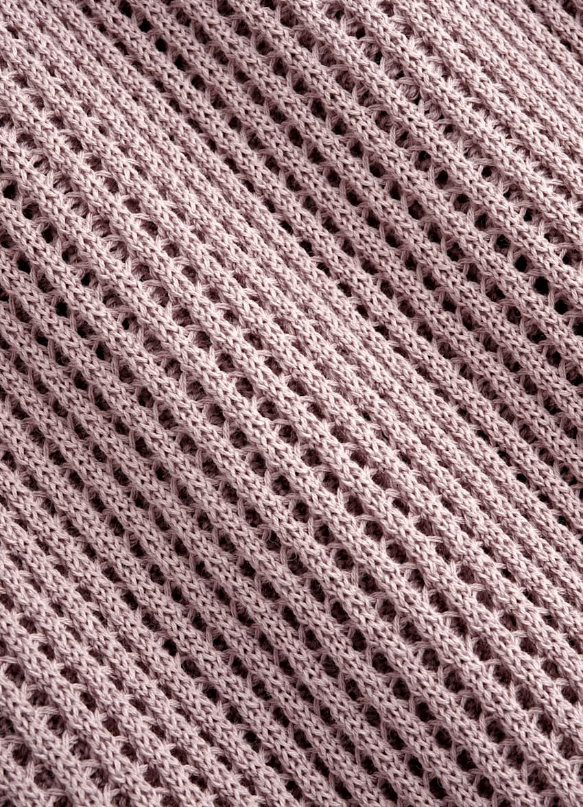 SUITSUPPLY Kalifornische Baumwolle und Maulbeerseide Crochet-Poloshirt purpur
