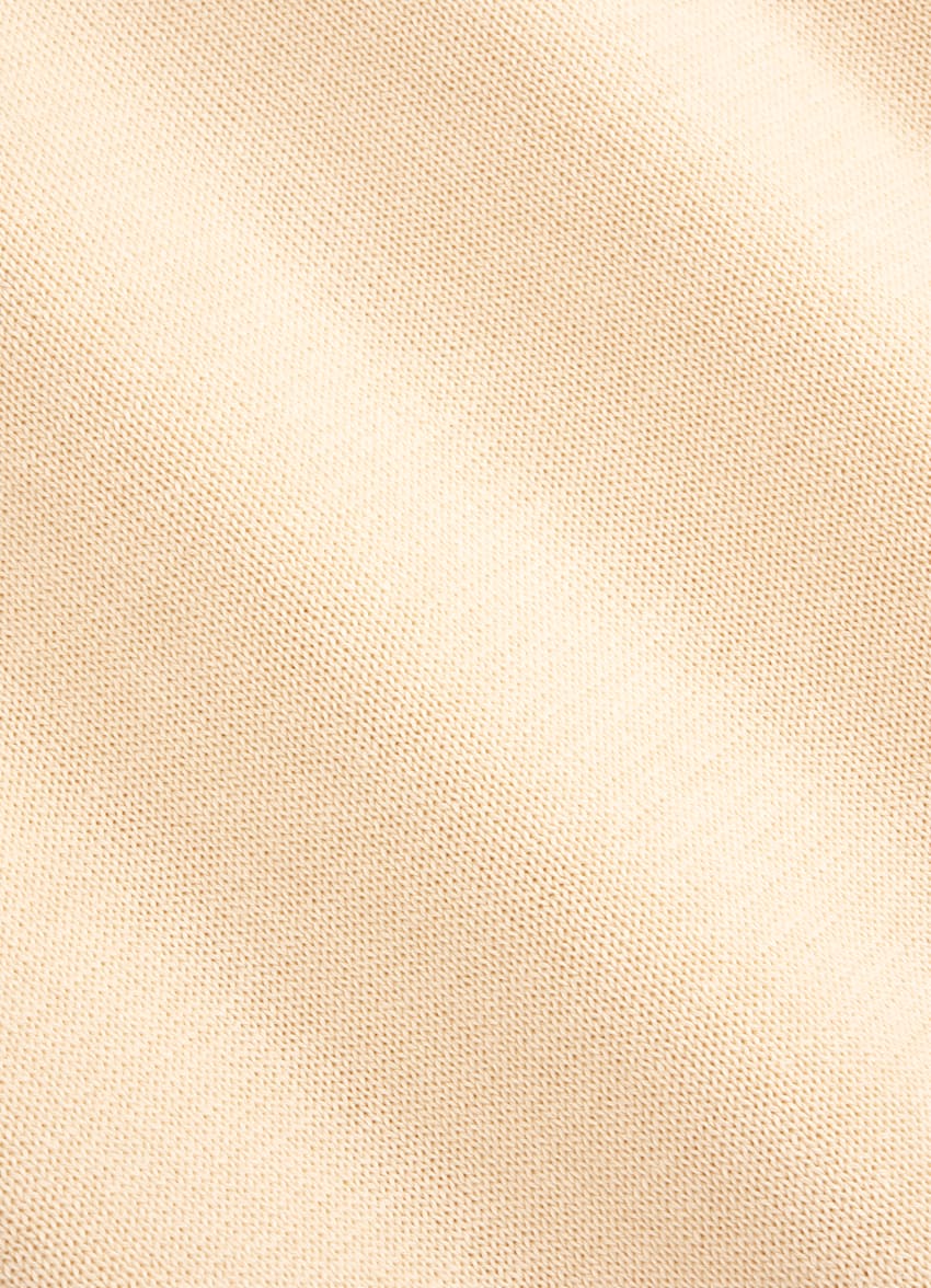SUITSUPPLY Californian Cotton & Mulberry Silk Light Yellow Buttonless Polo