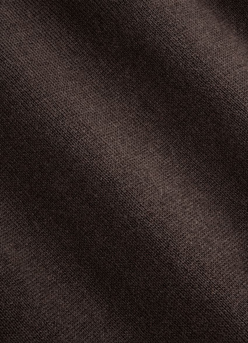 SUITSUPPLY Silk, Wool, Cashmere Mid Brown V-Neck Cardigan