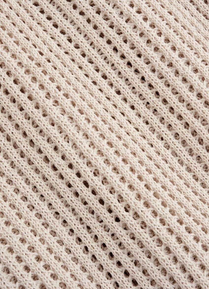 SUITSUPPLY Californian Cotton & Mulberry Silk Sand Crochet Polo