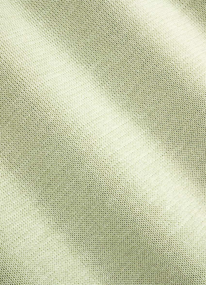 SUITSUPPLY Coton californien et soie de mûrier Polo sans boutons vert clair