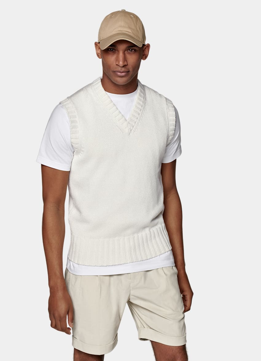 SUITSUPPLY Californian Cotton & Mulberry Silk Off-White Spencer