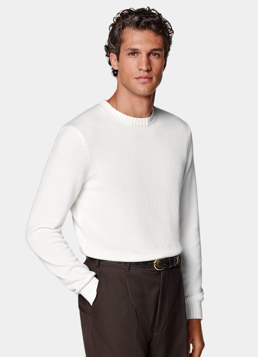 SUITSUPPLY Pure Cotton White Crewneck